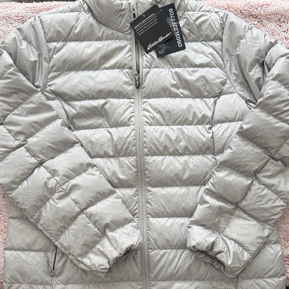Eddie Bauer Light Gray Quilted Jacket